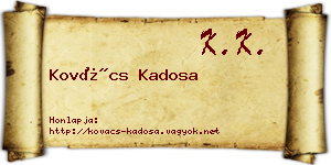 Kovács Kadosa névjegykártya