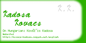 kadosa kovacs business card